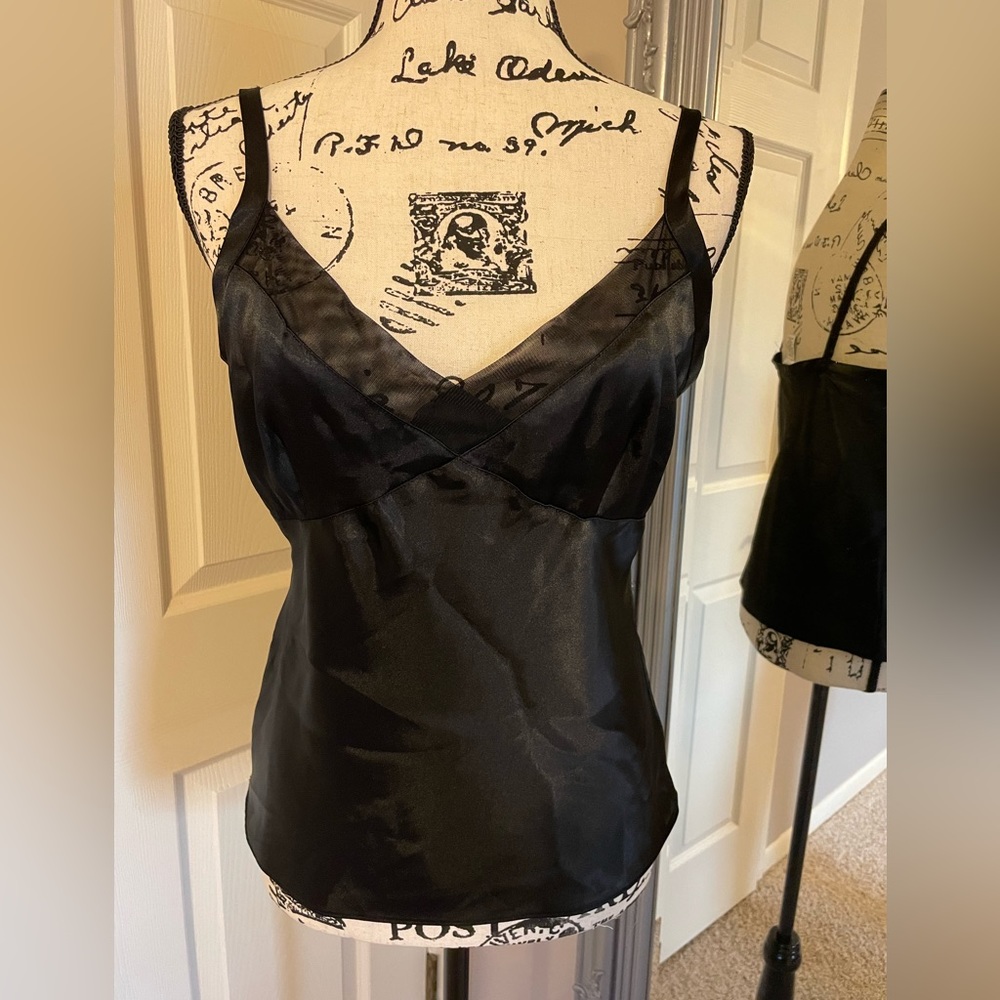 Black satin camisole